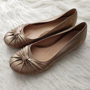 Clarks Artisan Collection Leather Ballet Flats Metallic Comfort Shoes size 7M